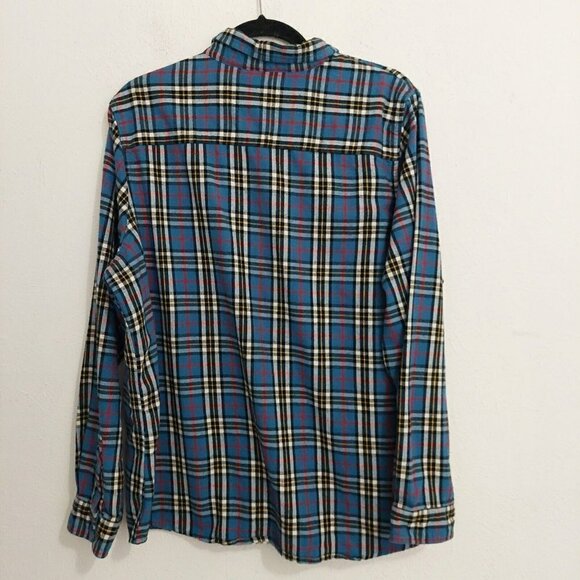 LL Bean Flannel Plaid Shirt Men’s  Blue Check Long Sleeve Outdoor Hike Size XL - Picture 5 of 5
